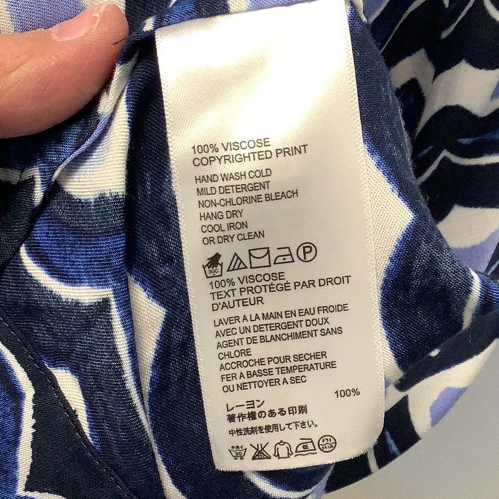 Tommy Bahama “making waves” Blue and White Patterned Dress size xl - Picture 10 of 12